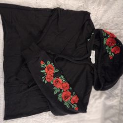  Rose Crop Hoodie 

