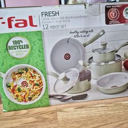 T-Fal 12 Piece Sage Green Set
