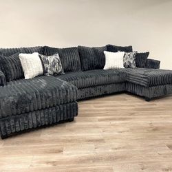 Brand New Sectional Sofa Black , Gray Financing Available 
