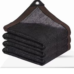 Shade Cloth - Garden Shade Mesh Netting with Grommets Outdoor Sun Shade Cover for Pergola Patio Plants Greenhouse Chicken Coop Black 90% Shading Rate