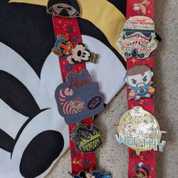 Disney Trading Pin Collection (19) with Collectible Lanyard from 2008