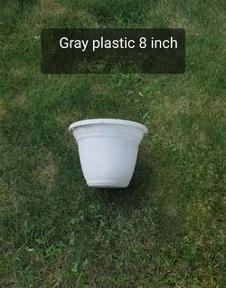 1 gray plastic pot