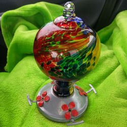 Vintage Blonde Glass Bird Feeder