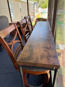 barstools and table