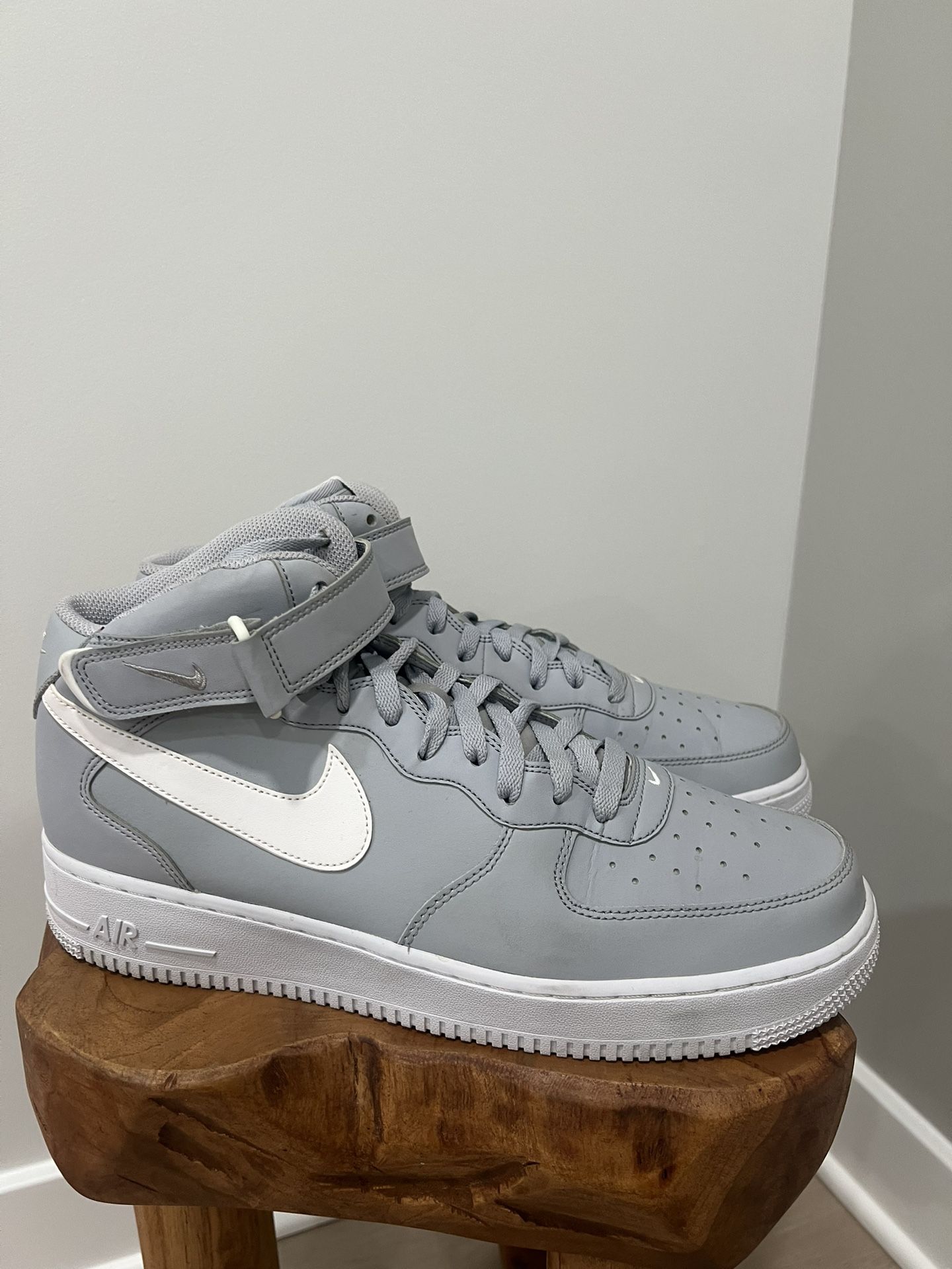 Size 12- Nike Air Force 1 '07 Mid Wolf Grey