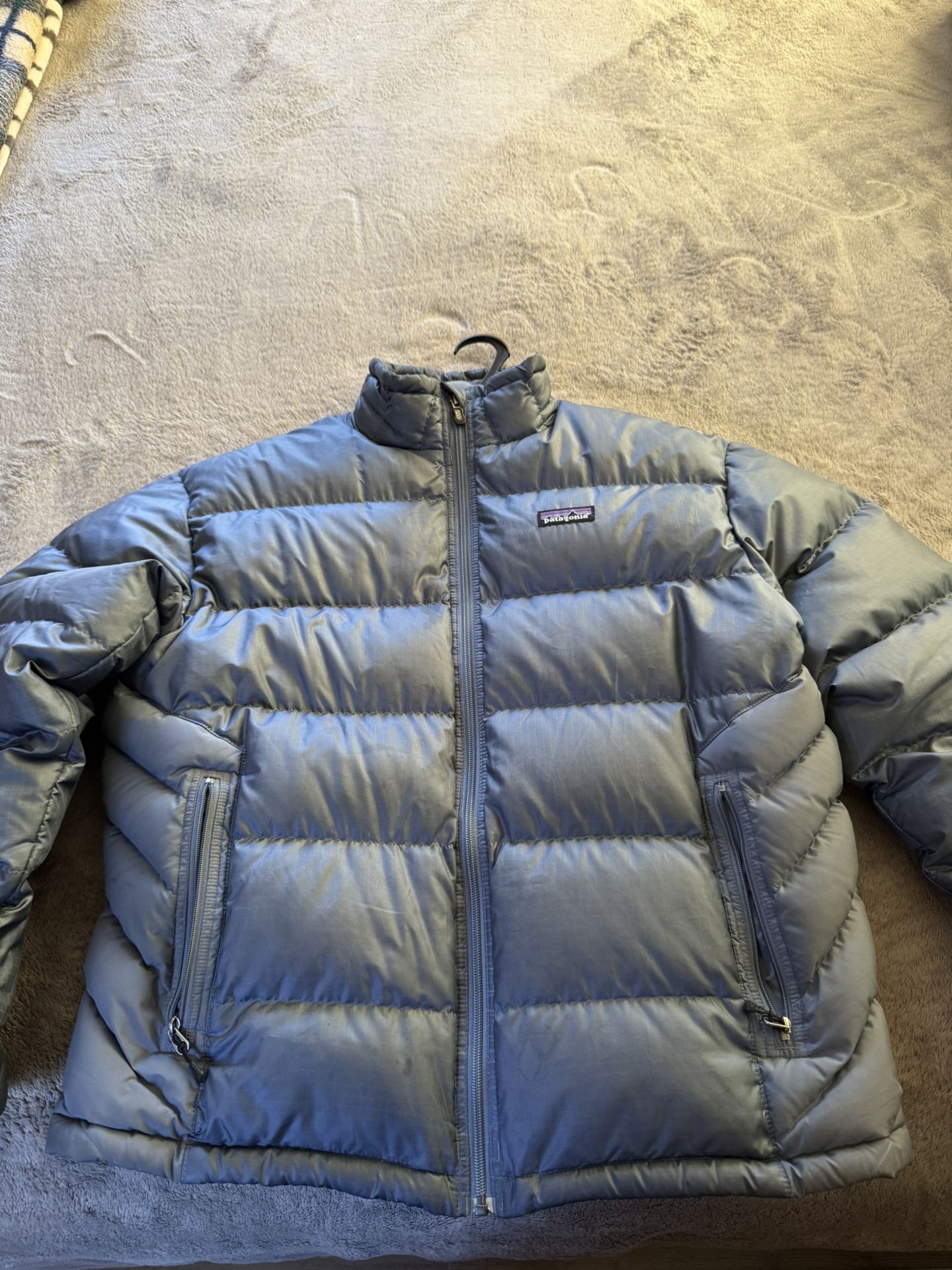 Patagonia Puffer Down Jacket. Men’s Size Medium. Light Blue. Down Fill and Polyester. $98