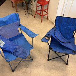 Blue Foldable Mesh Chairs Case Included 