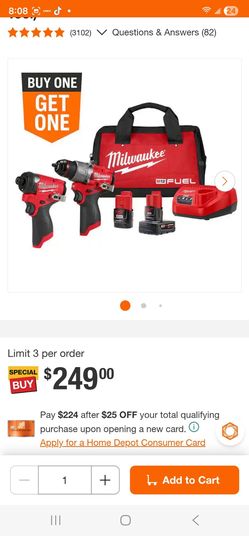 Milwaukee M12 drill set w/rachet