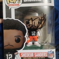 Shedeur Sanders Autograph Signed Funko Pop Cleveland Browns