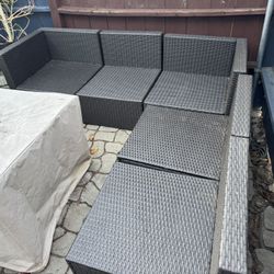 Large Outdoor Wicker Sectional Patio Set – Modular