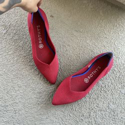 Rothy's Red Pointed Toe Flats