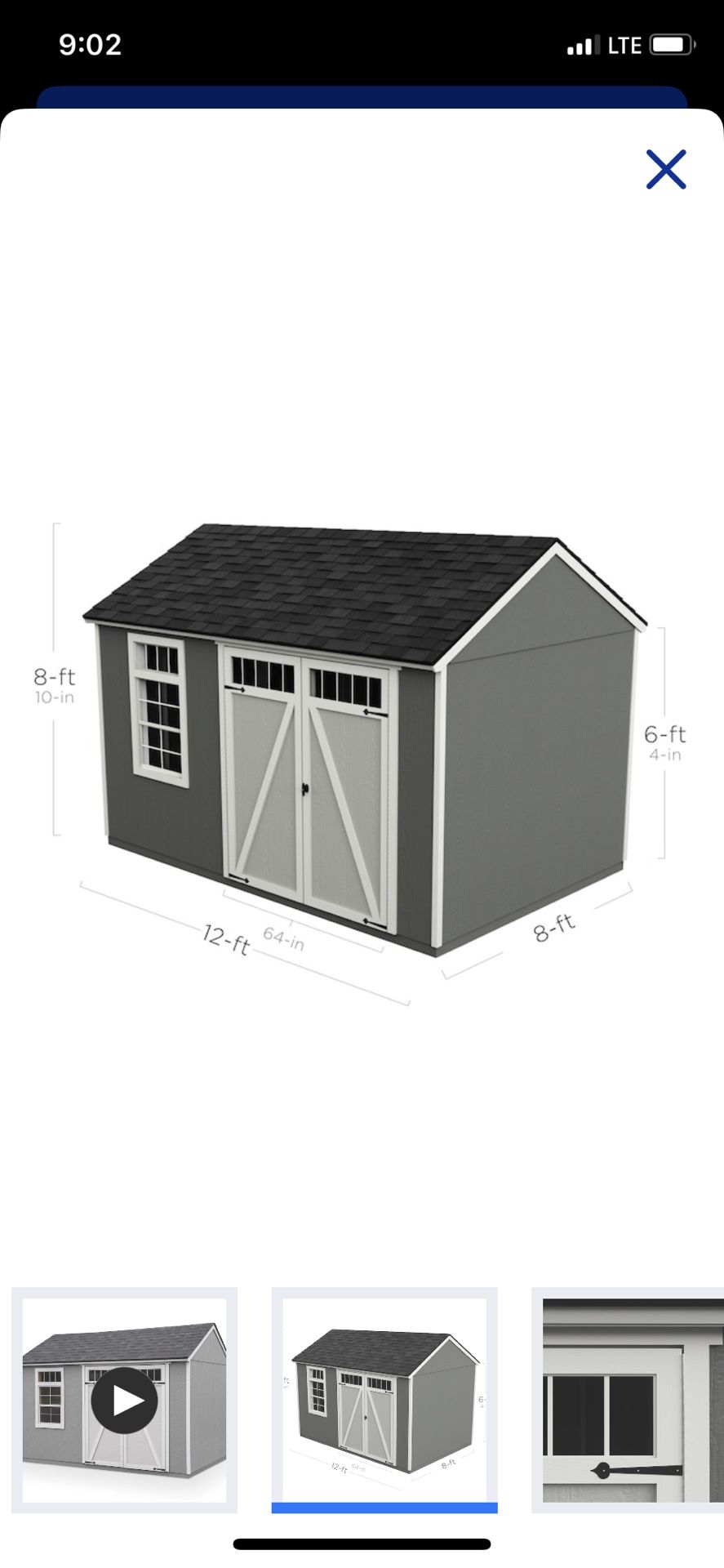 12ft x 8 ft Coronado Saltbox Engendered Storage Shed