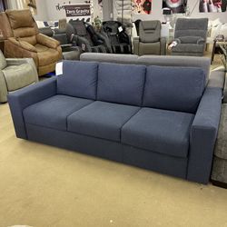Paolo Deep Blue Queen Sleeper Sofa w/ Stearns & Foster® Memory Foam Mattress