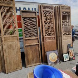 Chinese Courtyard  Lattice Panel Doors