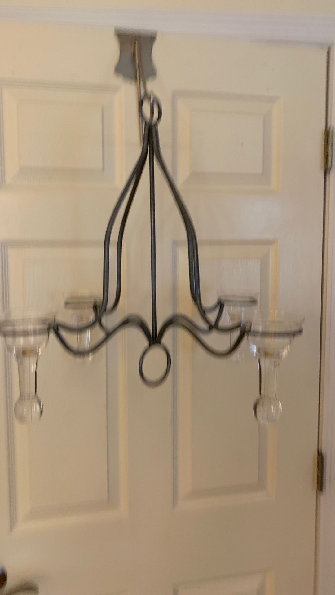 Metal with glass candle holders chandelier