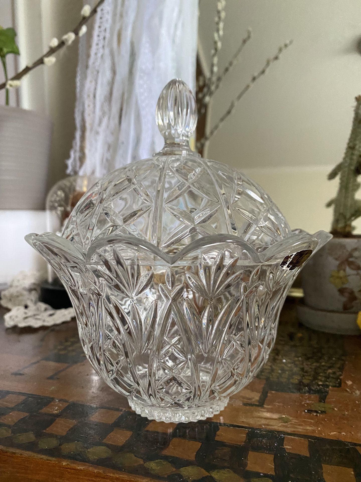 Crystal Candy Dish With Domed Lid