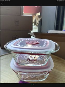 Set De 2 Resipientes De Cristal Fantasia De 1 Taza Princess House 