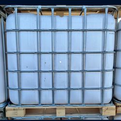 Clean 275-gallon totes, ready for transporting water or for use in other projects.