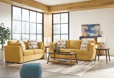 NEW YELLOW Living Room Set Sofa Loveseat Chair Ottoman💥$10 Down💥NO CREDIT