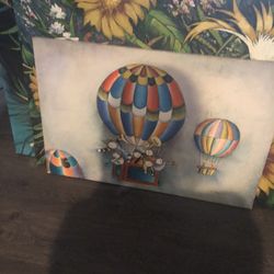Oil painting 36 x 12 Balloons 