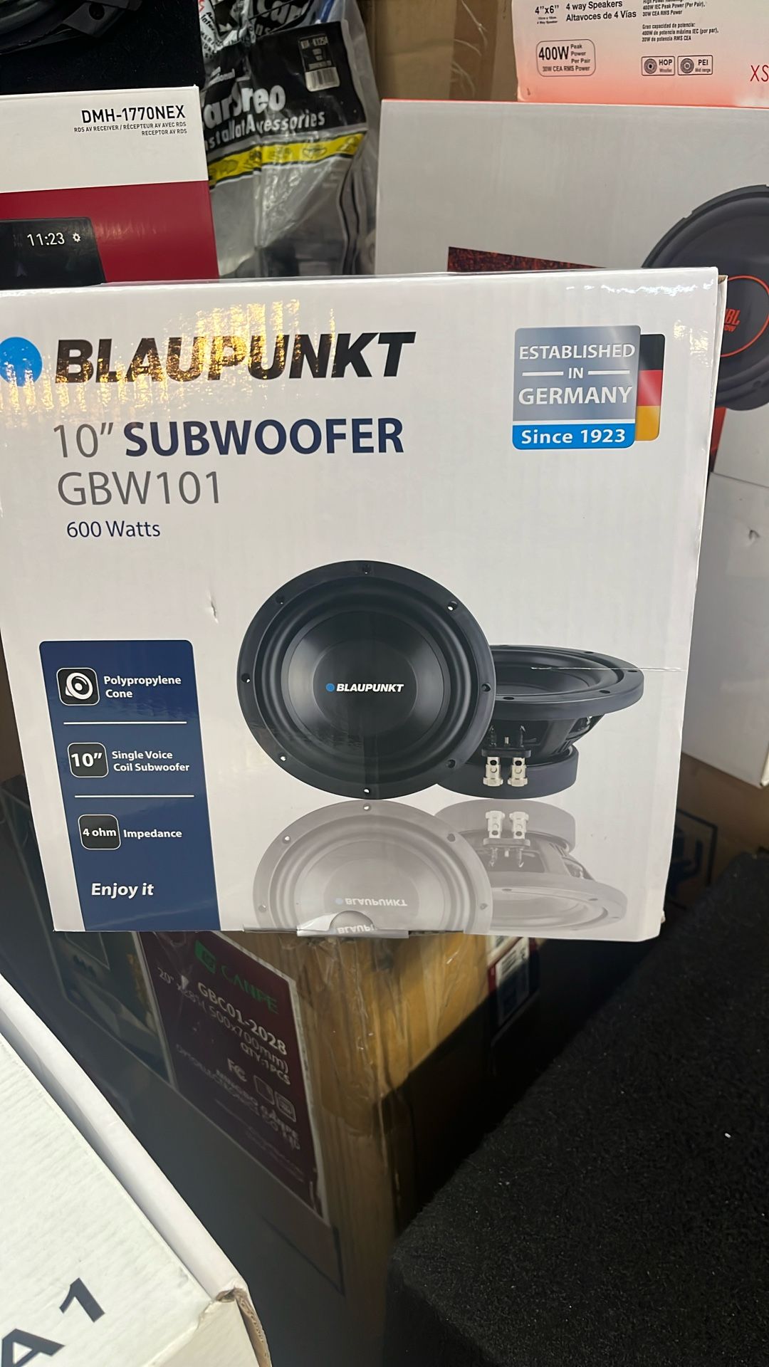 Car Audio Subwoofer 10” With Box.