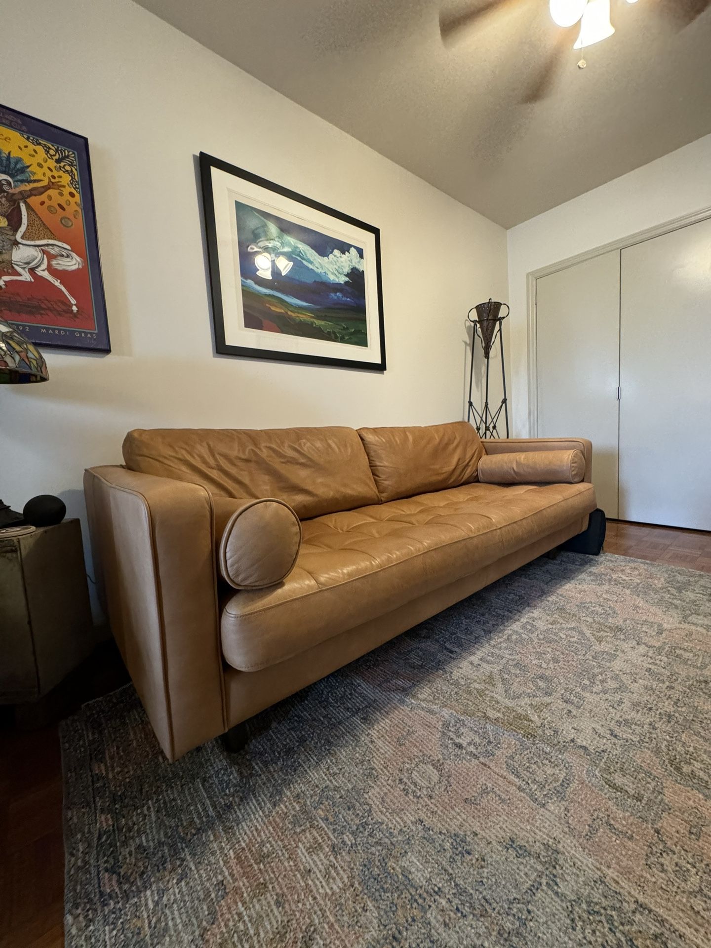 West Elm Dennes Leather Sofa 88"