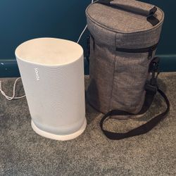 For Sale: White Sonos Move + Charging Base + Carry Case — Excellent Condition