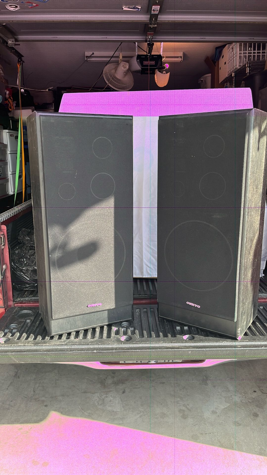 Large Black Speaker ONKYO 12”3 Way Speaker System