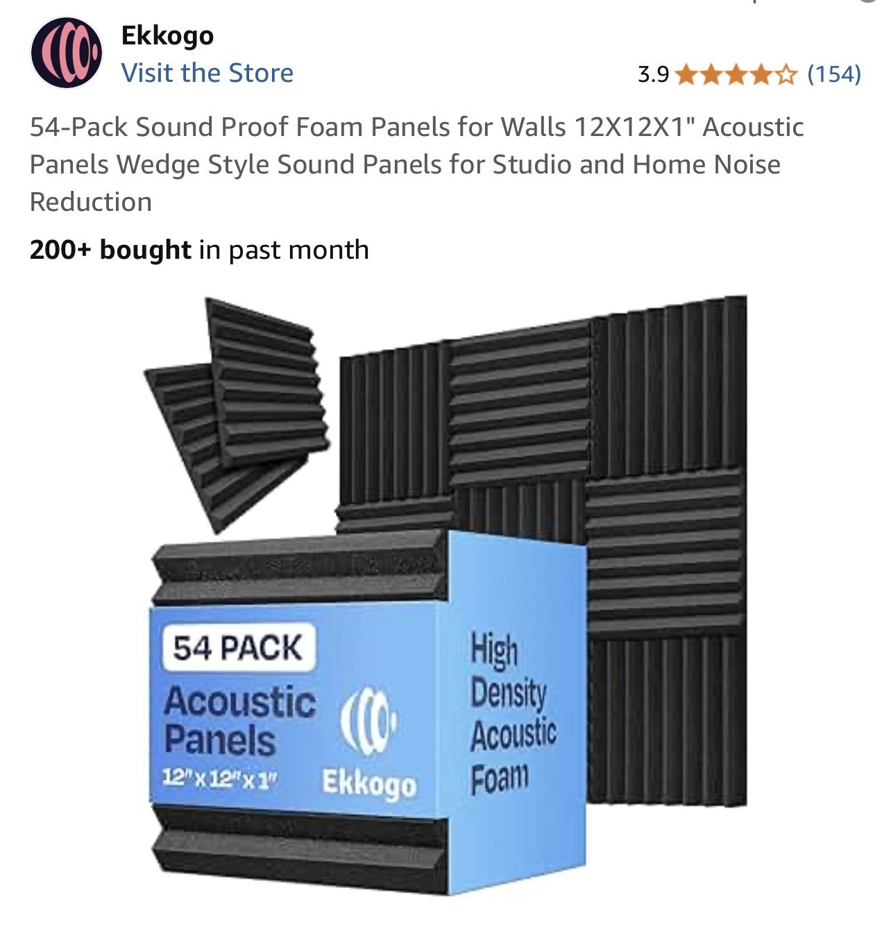 Sound Proof Foam Panels/ Black Panels