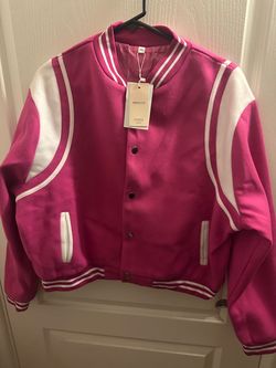 Pink varsity jacket women