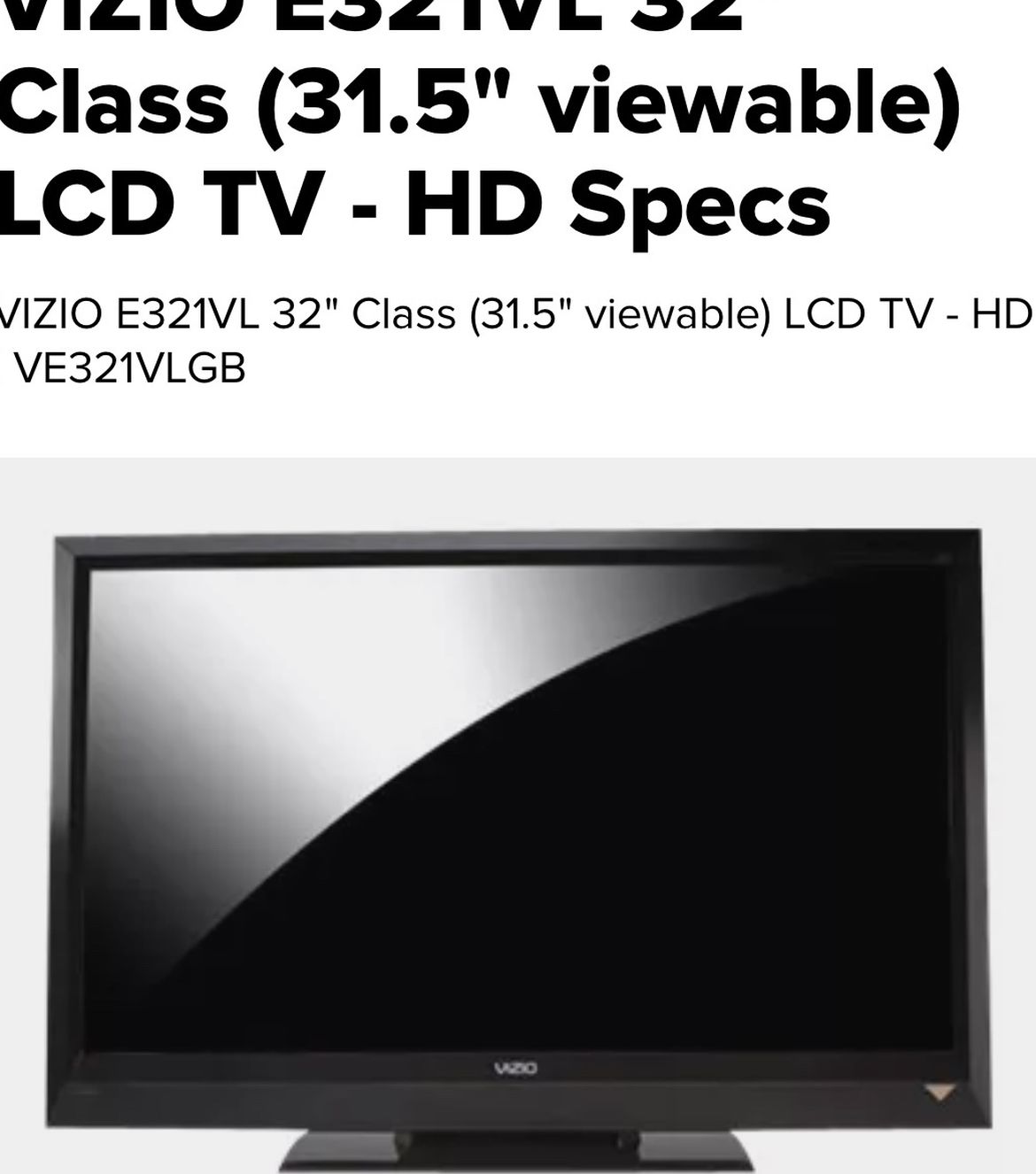 Vizio 32” LCD HD