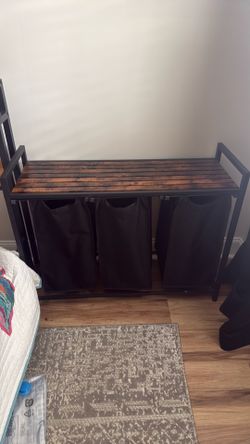 3 drawer hamper end table