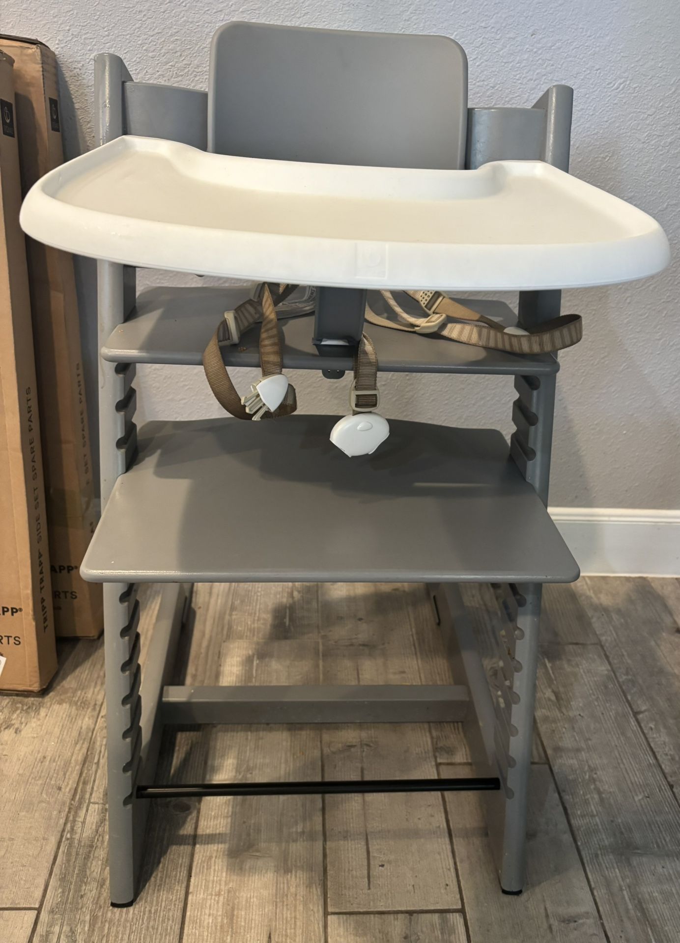 Stokke Tripp Trapp High Chair with Cushion and Tray And Baby Seat