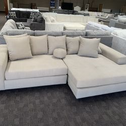 Big Tan Beige Sectional Couch