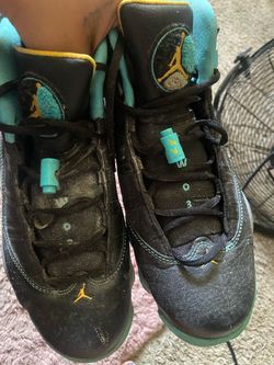 Air Jordan High-Top Sneakers Black Teal Gold