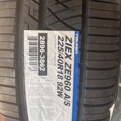 225 40 18 Brand New Falken Tires 