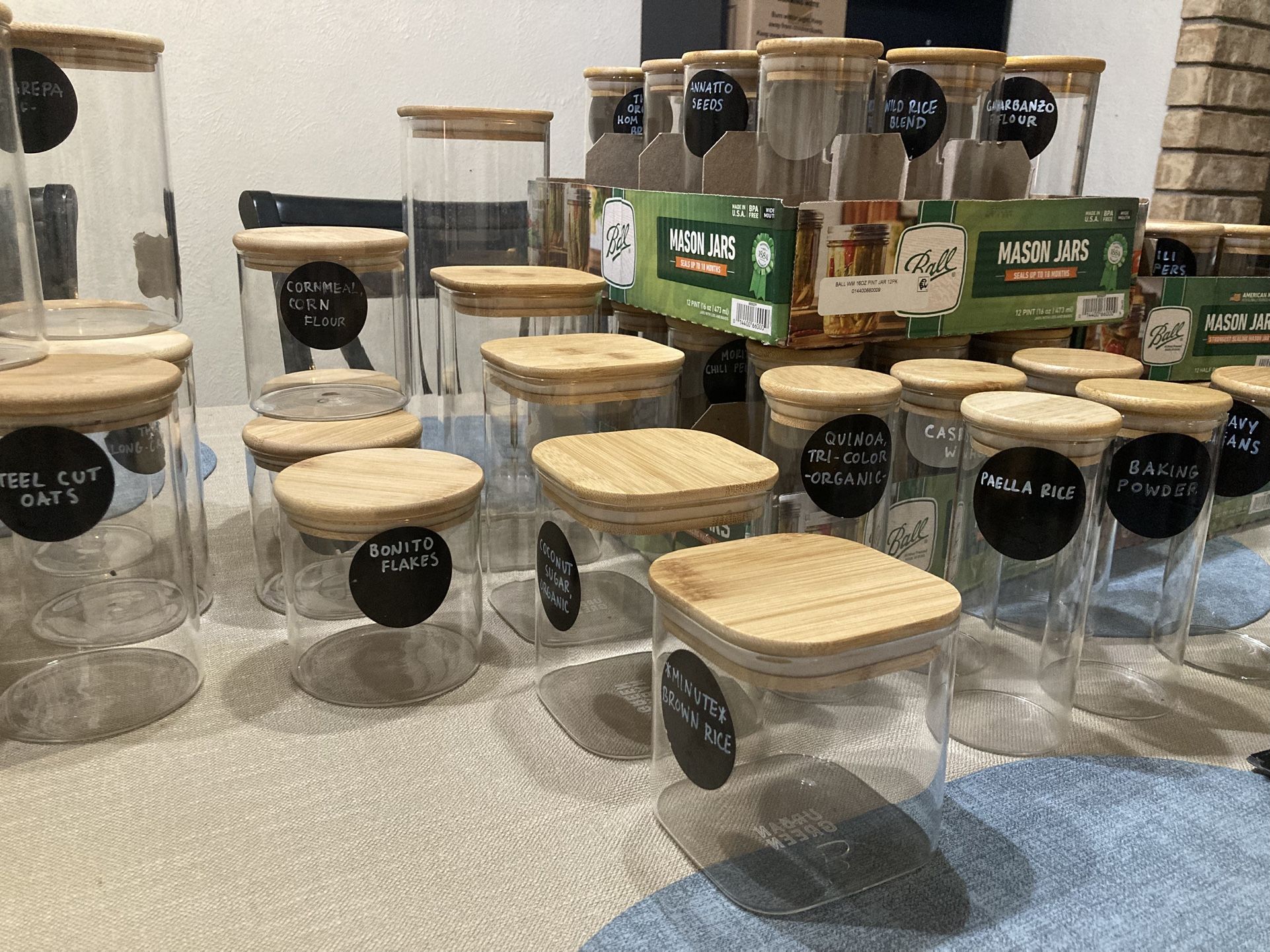 Glassware Food Storage Bamboo Lids