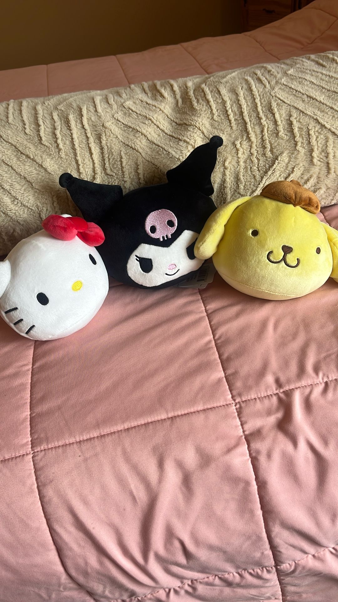 Hello Kitty Set Of 3 Plush Heads Rare New With Tags