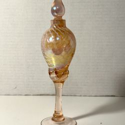 Vintage Iridescent Orange Glass Perfume Bottle