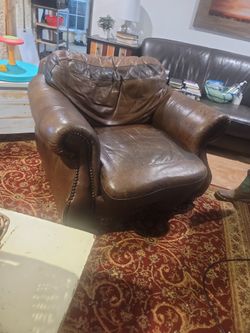 Leather Chair And Ottoman
