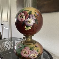 Antique Victorian "Gone with the Wind" parlor lamp kerosene oil lamp