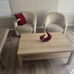 2 love chairs,coffee table and other items