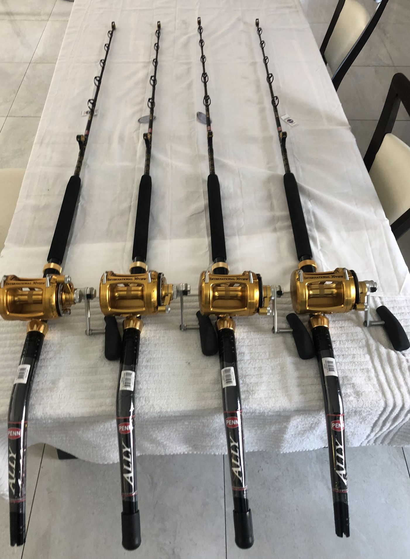 4 Penn International 30VISW on Penn Ally Bent But Rods