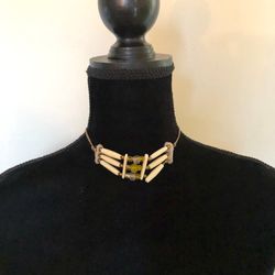 Hand Beaded Tribal Hairpipe Choke Necklace 