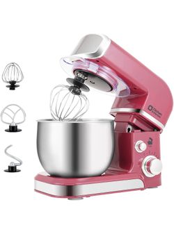 Kitchen in the box Stand Mixer,3.2Qt Small Electric Food Mixer,6 Speeds Portable Lightweight Kitchen Mixer for Daily Use with Egg Whisk,Dough Hook,Fla