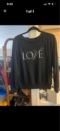Black LOVE Graphic Crewneck Sweatshirt