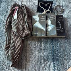 Scarf, Books, Jewelry 