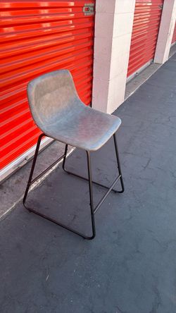 Gray Faux Leather Bar Stool