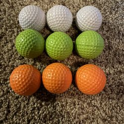 9 Practice Golf Balls 