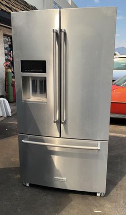 Kitchen Aid 3 Door Stainless Steel Refrigerator With Water and Ice Maker
